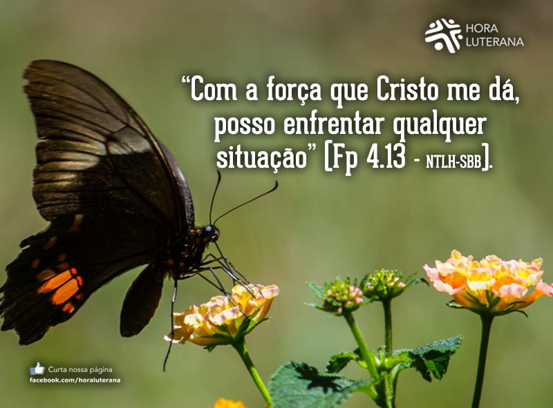 Filipenses 4:13 Com a força que Cristo me dá, posso enfrentar qualquer  situação., Nova Tradução na Linguagem de Hoje (NTLH)